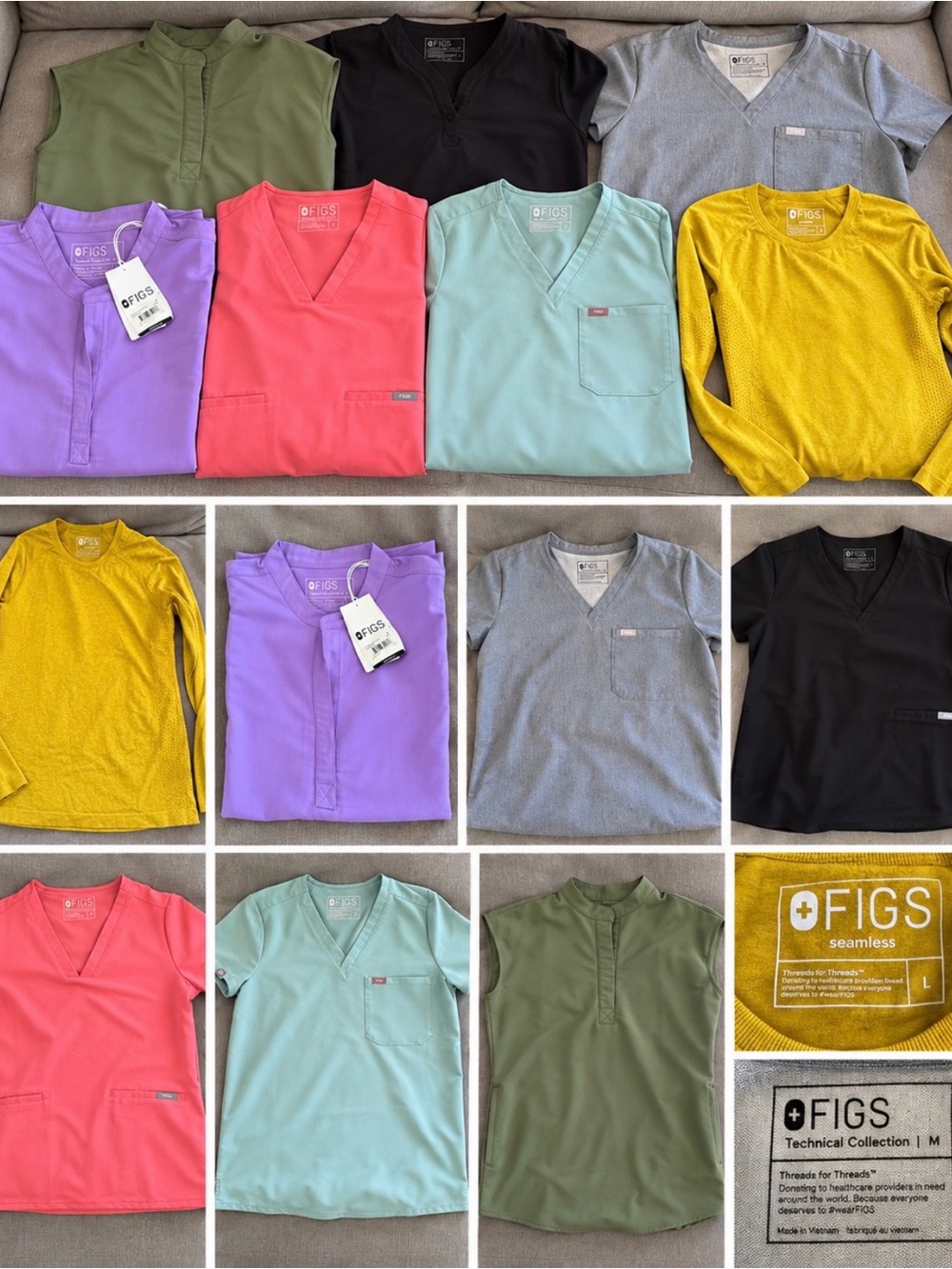 Woman’s Fig top and bottoms. 15 med.bottoms and 10 lrg tops. Selling as a set.